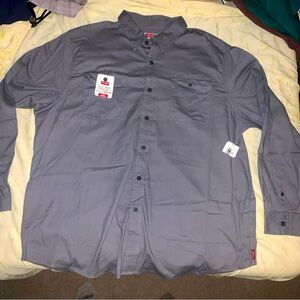 Wrangler Mens Button Up Long Sleeve Shirt 2XL Gray All Day Comfort Epic Soft